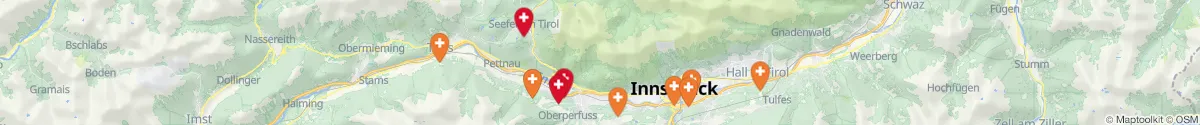 Kartenansicht für Apotheken-Notdienste in der Nähe von Scharnitz (Innsbruck  (Land), Tirol)